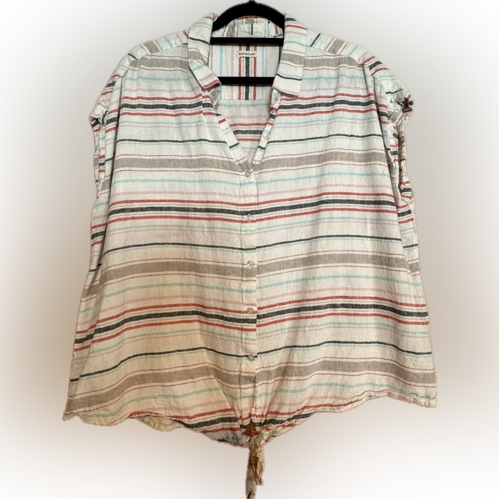 Weatherproof vintage brand XXL tie wasted linen shirt.